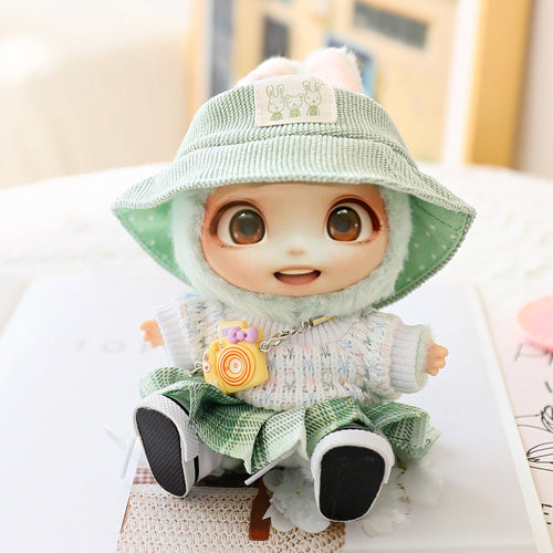 Cute Hat Shoes Doll Clothes Outfit Set For LABUBU