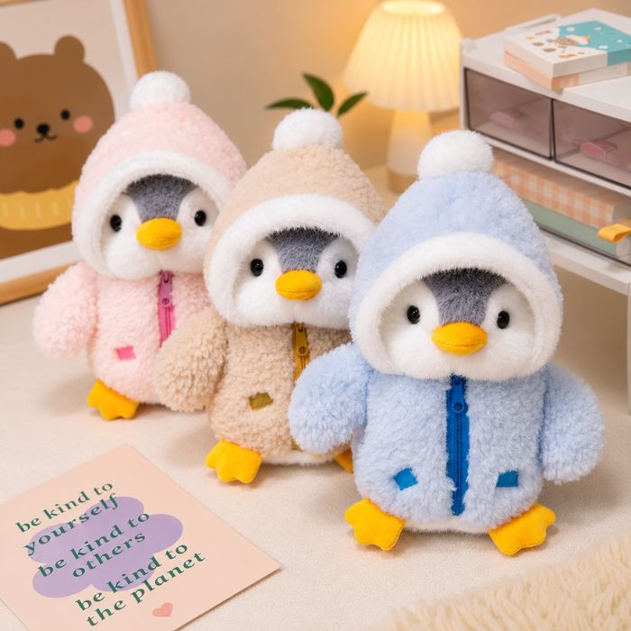 Cute Penguin Plush Toy Baby With Hoodie