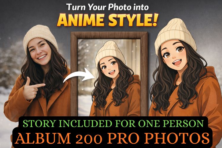 Turn Your Photo into Anime Style Custom Portrait Package