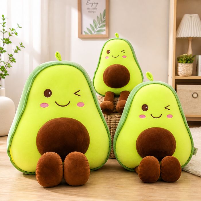 Winking avocado plush stuffed