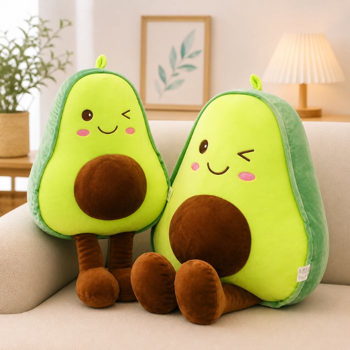 Winking avocado plush stuffed