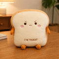i am Toast Pillow Plush Angry 